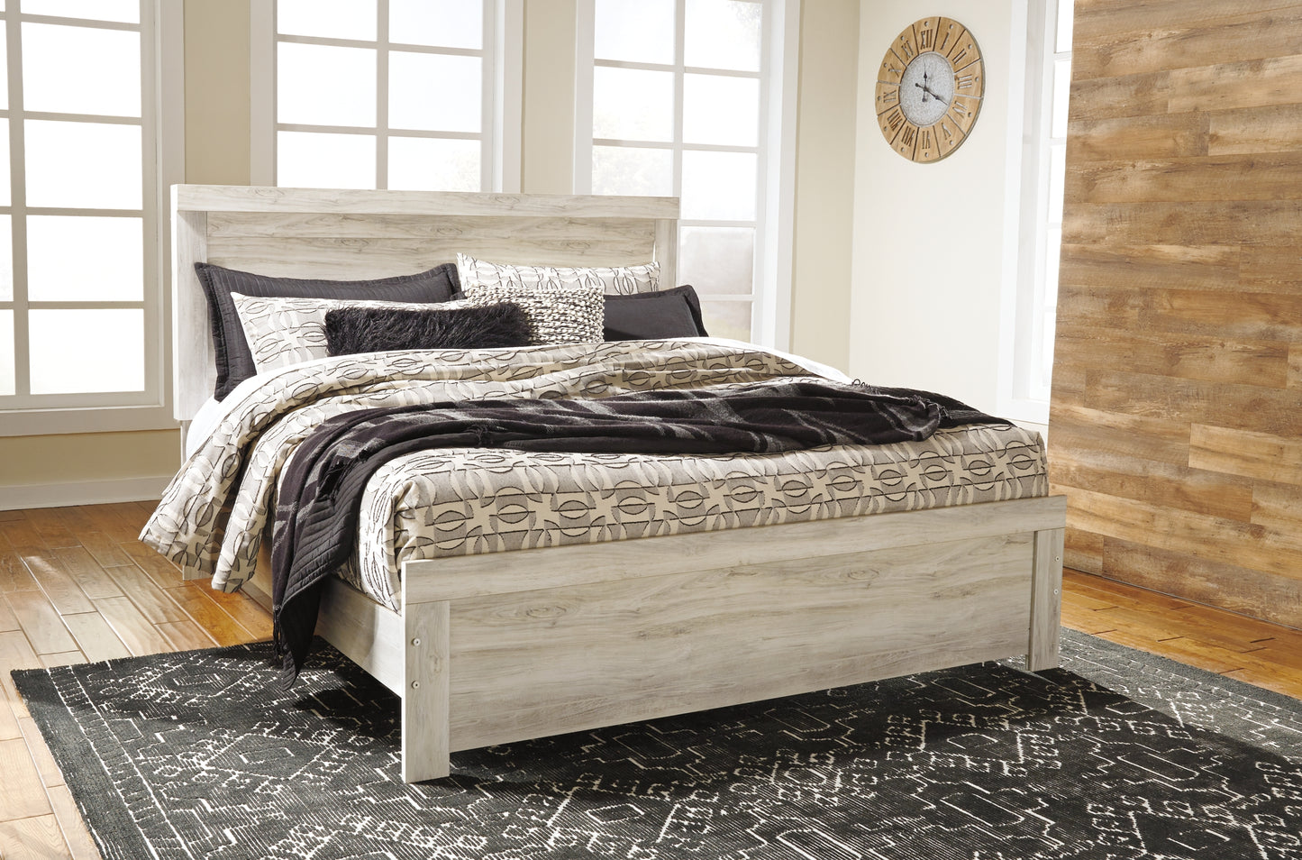 Bellaby  Panel Bed With Mirrored Dresser And 2 Nightstands