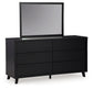 Danziar King Panel Bed with Mirrored Dresser, Chest and 2 Nightstands