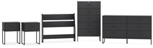 Load image into Gallery viewer, Socalle Twin Panel Headboard with Dresser, Chest and 2 Nightstands
