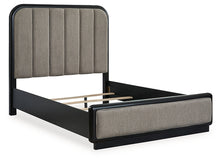 Load image into Gallery viewer, Rowanbeck Queen Upholstered Panel Bed with Mirrored Dresser, Chest and Nightstand
