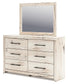 Lawroy King Panel Storage Bed with Mirrored Dresser and Nightstand