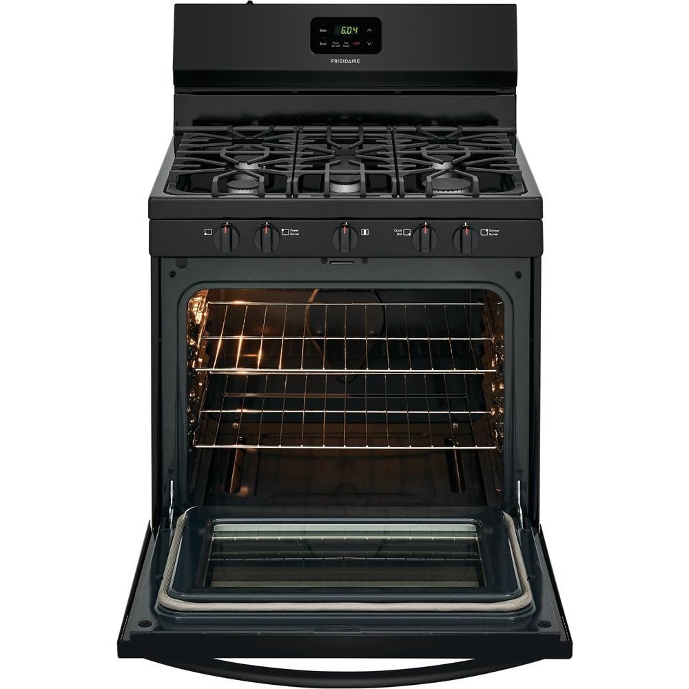 Frigidaire 30 inch 5 burner gas range in black