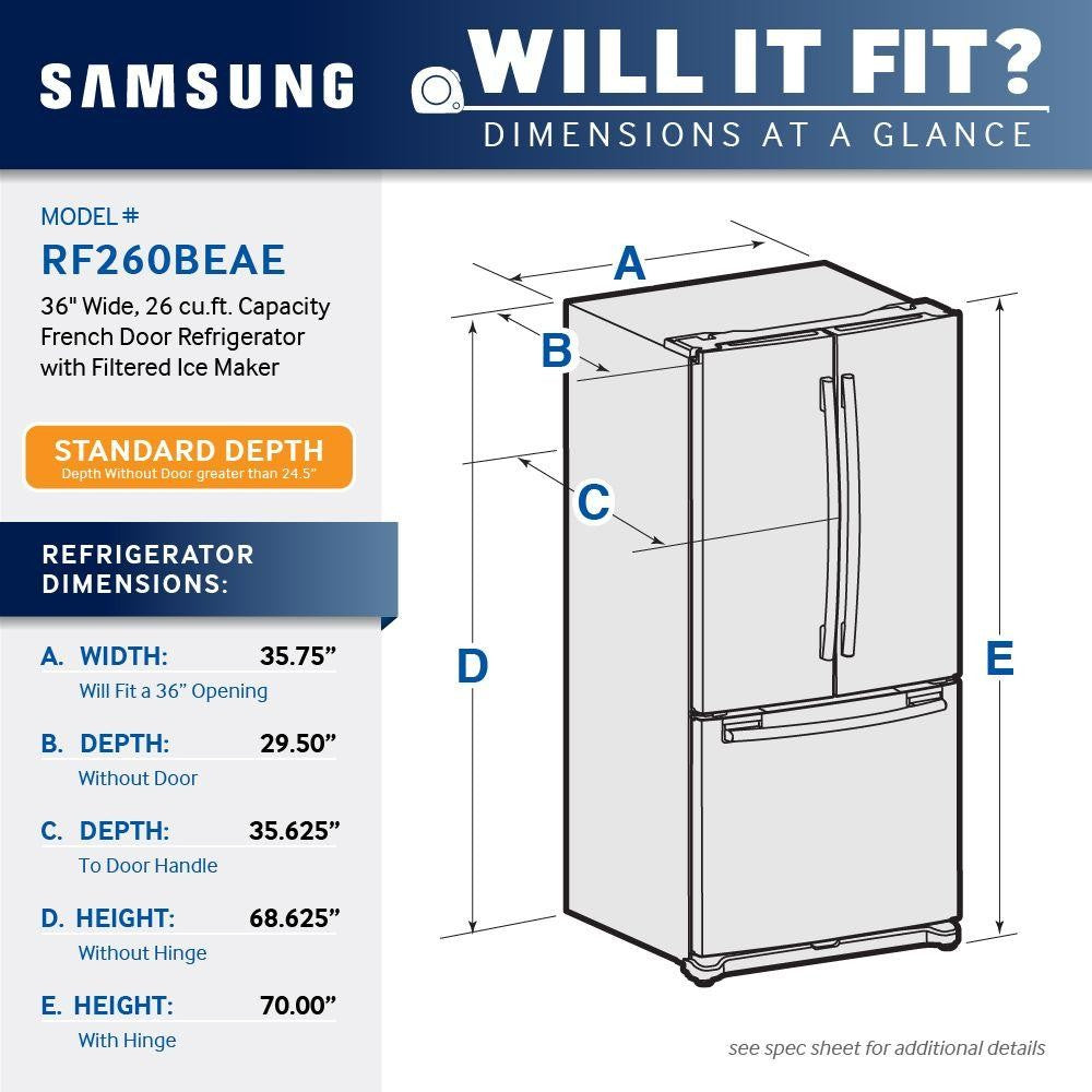 Samsung 25.5 cf French Door Refrigerator in Stainless Steel