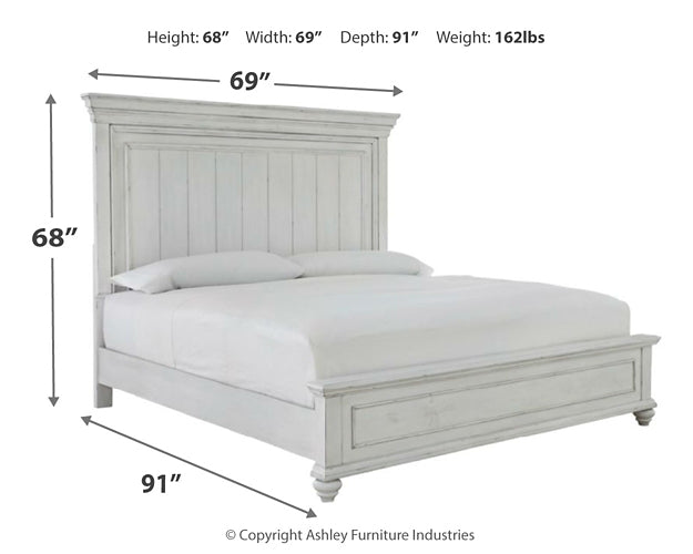 Kanwyn Queen Panel Bed with Mirrored Dresser, Chest and 2 Nightstands