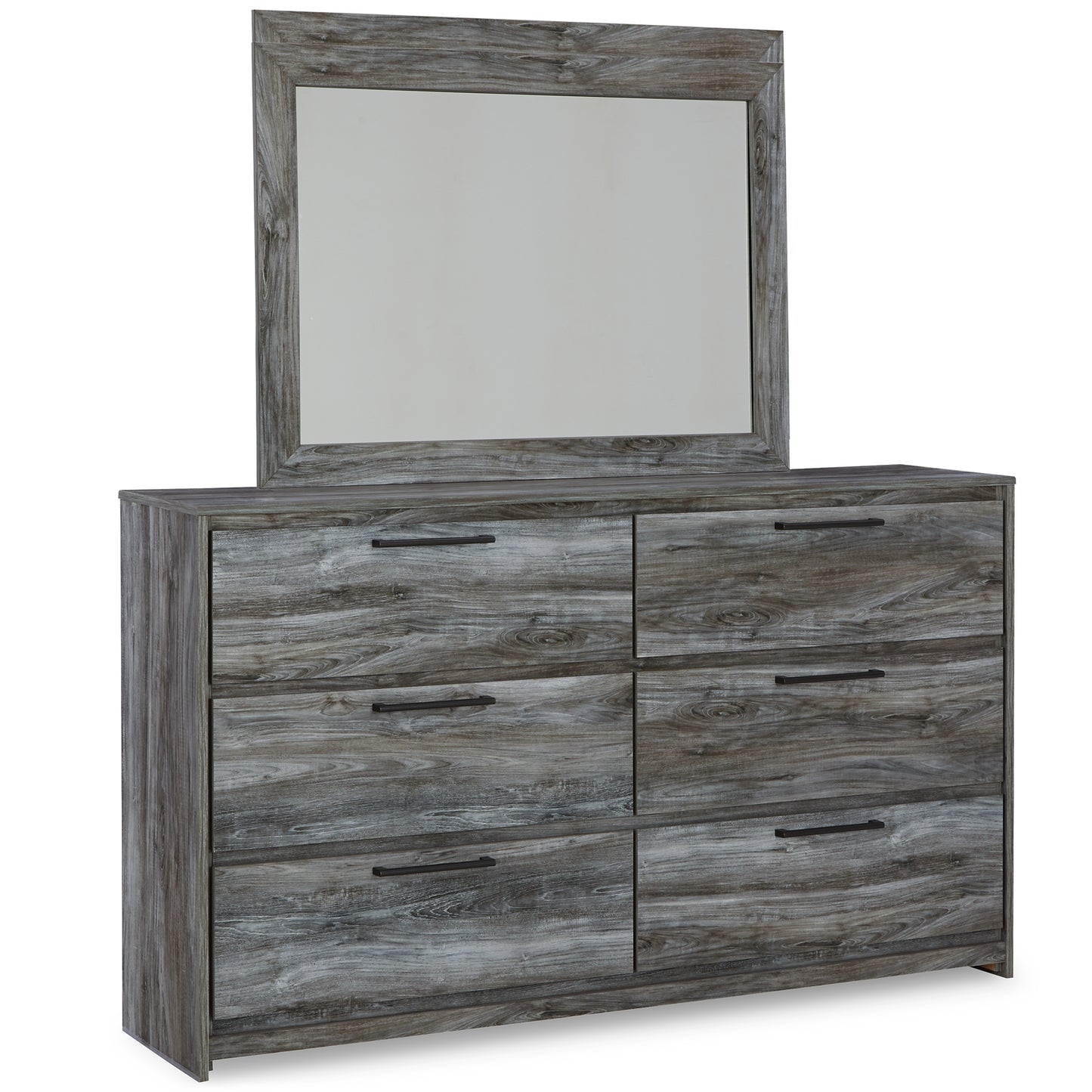 Baystorm Queen Panel Bed with Mirrored Dresser