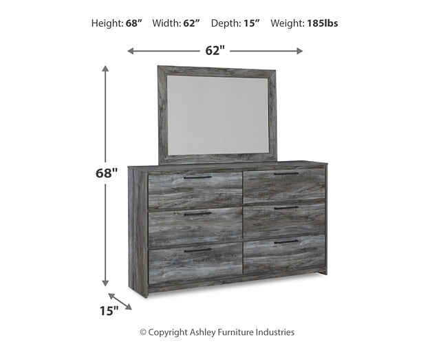 Baystorm Queen Panel Headboard with Mirrored Dresser