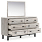 Vessalli King Panel Headboard with Mirrored Dresser and Nightstand