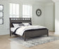 Montillan King Panel Bed with Mirrored Dresser and Nightstand