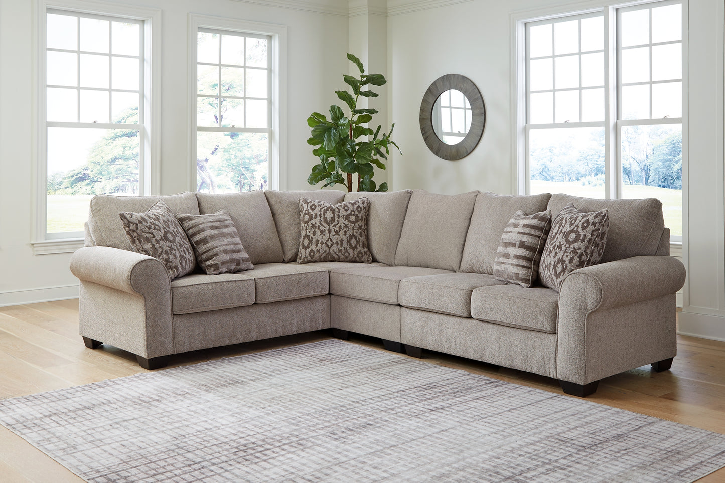 Claireah 3-Piece Sectional with Ottoman