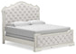 Arlendyne King Upholstered Bed with Mirrored Dresser and Nightstand